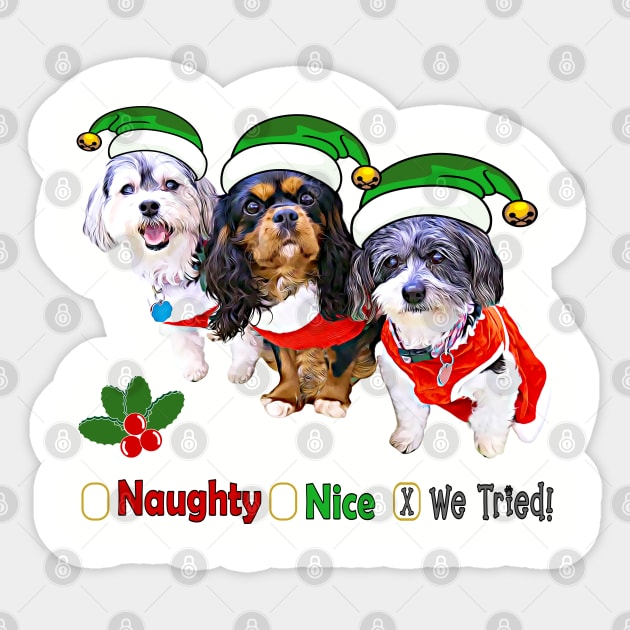 Naughty or Nice Dog Holiday Gifts Sticker by THE Dog Designs